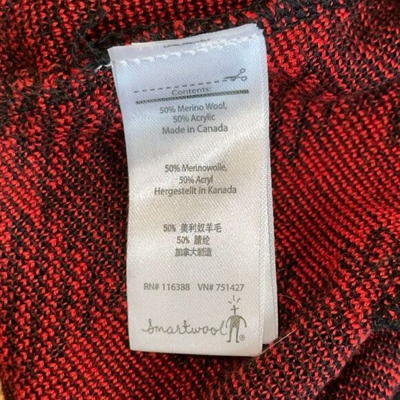 NWOT SMARTWOOL MEN'S SLOPESTYLE HAT red plaid merino wool blend winter beanie - Picture 6 of 6